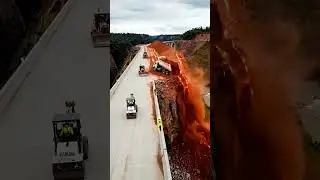 Heavy-duty truck carrying earth to clear mountain slopes