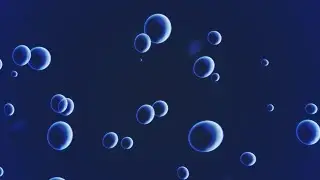 Bubbles abstract | mist blue background | 4k