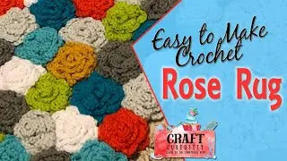 Make an Easy to Crochet Rose Rug #crochetrose #crochetrug #crochet