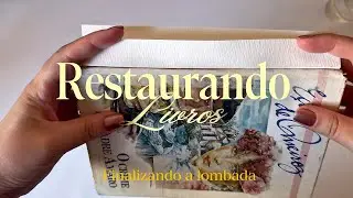 Colagem da lombada, finalizando o restauro.  