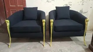 Luxury style black bokle fabric chair with baras legs 