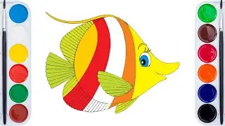 How to Draw and color coral fish for kids