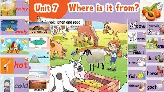 CONNECT PLUS primary 2 unit 7 Where is it from?  P1🦆🐄🐟🐑🐎🐓🐐نصوص أستماع الوزارة  كونكت بلس الصف الثاني