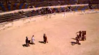 Mock Gladiator Fight - Nimes Roman Arena 050511