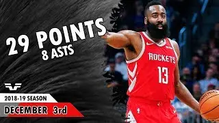 James Harden - 2018.12.03 - Rockets vs Timberwolves - 29 Pts, 8 Asts