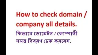 How to check domain / company all details.