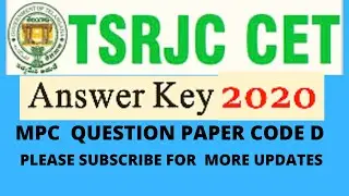 TSRJC MPC QUESTION PAPER 2020 WITH KEY