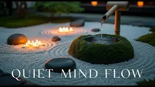 Relaxing Zen Light Flow Bamboo Fountain and Candle Glow for Deep Sleep Meditation Healing Serenity