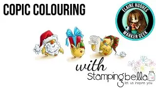 Copic Colouring Stamping Bella Santa Chick and His Helpers stamp set