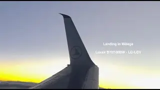 Luxair Luxembourg Airlines B737-800W stormy landing at Málaga-Costa del Sol airport (Spain)