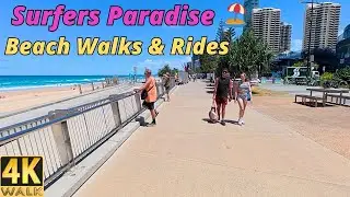 Summer Beach Walks & Rides 🌴 Surfers Paradise Gold Coast | Aussie Beach Vibes 4K