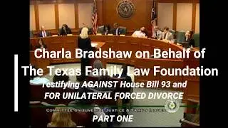 Rebuttal to Divorce Attorney Charla Bradshaw's Testimony Against Repealing Unilateral Divorce