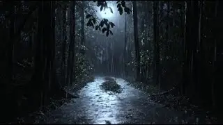 Heavy Rain on Dark Forest Road: Fall Asleep in 5 Minutes 😴🌧️