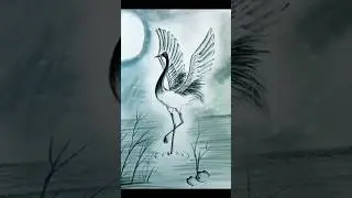 How to draw a heron #art #drawing #shorts