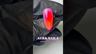 aura nails using EYESHADOW 🌅 🌺🍊 #nailart #auranails #nailtutorial #summernails #naildesign #viral