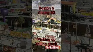 Lionel Boston & Albany 53 Picking up rolling stock