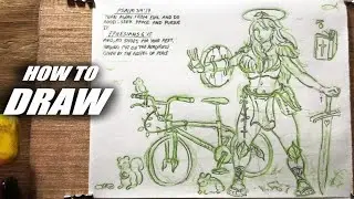 How To Draw A Paladin Knight Plant Biker (Concept Art Character Design) 784