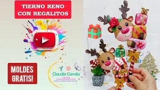✨ PUNTERA NAVIDE&Ntilde;A RENO 🎁 | Manualidad f&aacute;cil con fomi + Moldes GRATIS 🎅 | Claudia Camila