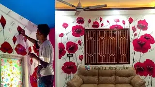 3d spray wall painting design ideas | Home decoration design | room wall design | Rangchobi wallart