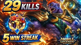 29 KILLS INSANE MATCH 😱 | 5 Win Streak in Ranked | Mobile Legends