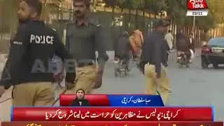 Karachi: Protesters Block The Road Leading to Sindh Assembly