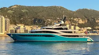 77m Superyacht GO built by Turquoise Yachts docking in Gibraltar