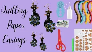 Quilling Paper Earings ❤️&zwj;🩹 Quilling Art🤩 Peacock Quilling Earings #youtube #youtubevideo #quilling