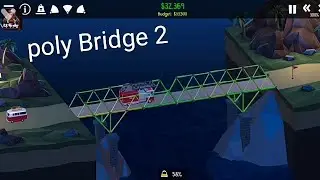 poly Bridge 2 2-2 long drawbridge gameplay on mobile 🎮🎮📱