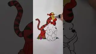 🐯Winnie-the-Pooh and his friend Tigger coloring#disney#animals#coloringpages#art