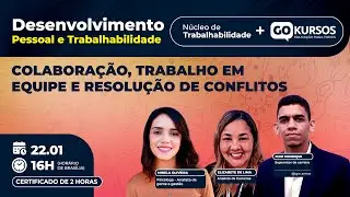 Colaboração, trabalho em equipe e resolução de conflitos.