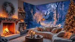 Arctic Cabin Evening ❄️ Celtic Folk Music & Fireplace for Work & Focus