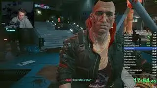 Титульный экран с мировым рекордом скорости прохождения Cyberpunk 2077