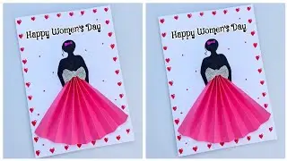 Women's day card making easy / women's day greeting card easy / Happy women's day card ideas