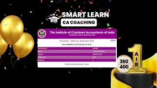 AIR 1 🏆 CA FOUNDATION SEP 25 - Smart Learn - CA COACHING 