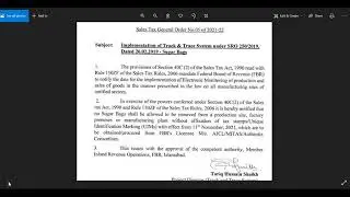 FBR New Rule to Control Sugar Prices. FBR Track & Trace System