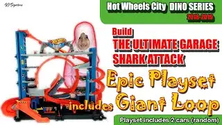 Hot Wheels City Ultimate Garage Shark Attack. Assembly and Play with Elenza and Makayla