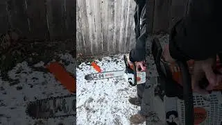Brand new STIHL MS 250, cold start up! #stihlchainsaw #stihl #stihlusa #diy #chainsaw #tools