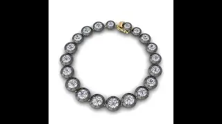 Signature 17ct Diamond Button Back Bracelet #jewelryanimation #cad #jewelryvisualizations #dideo