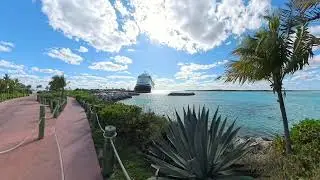 Walking back towards the Disney Destiny on Disney's Castaway Cay.