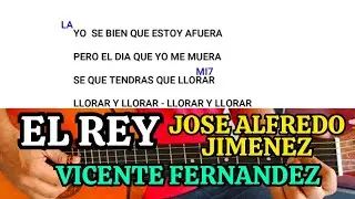 como tocar EL REY en guitarra - José Alfredo Jiménez - Vicente Fernández- guitarra en 10 minutos