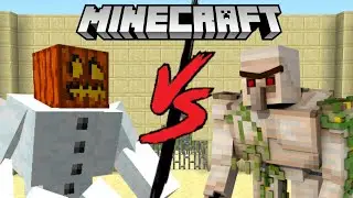 Minecraft Iron Golem VS Mutant Snow Golem (Minecraft Mob Battle)