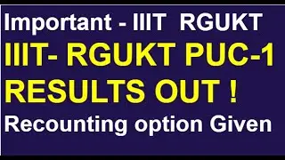 Important-RGUKT IIIT Sem-1 Results for 2020 PUC is declared from RKValley