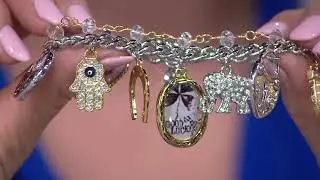 John Wind Double Chain Antiqued Charm Bracelet on QVC