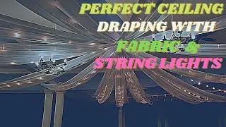 Perfect ceiling decoration with fabric and string lights