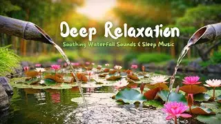 Deep Waterfall and Sound Relaxing Meditation | Stress & Anxiety Reduction | Piano Relaxing