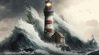 Lighthouses & Lightning: Ocean Ambience with Crashing Waves
