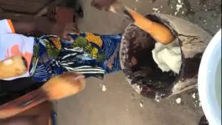 Making of Yummy Mashed Yam in Benin, West Africa