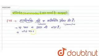 स्टेमिनोड (Staminode) से क्या तात्पर्य है? समझाइये। | 11 | पुष्पी पादपों की आकारिकी | BIOLOGY | ...