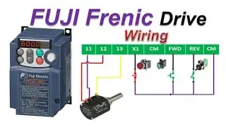 🔴fuji frenic mini drive connection diagram | 3-Wire mode | Potentiometer | start stop wiring #Hindi