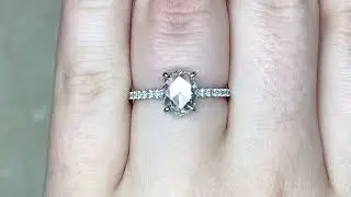 1.05ct Center Oval Rose Cut Micro Pave Diamond Engagement Ring - Bellingham Ring - Hand Video
